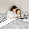 thumbnail image 5 of Feelyou Fashion Leopard Print Bedding Comforter Set for Women, White Grey Wartercolor Twin Comforter Sets, Sequin Print Bedding Set, Lightweight Room Decor, 2-Piece, 5 of 8