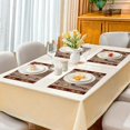 thumbnail image 3 of Geometric Place Mats Indoor Set of 4 Ethnic Placemats Brown Black Red Linen Washable Heat Resistant Placemats for Kitchen Dining Tables, 12x18 Inches, 3 of 6