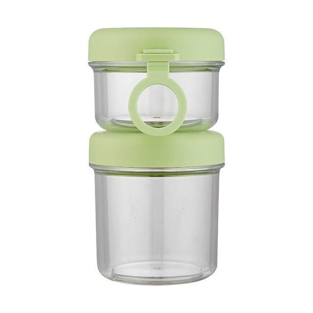 Kitchen Essentials Double Layer Breakfast Cup with Lid and Spoon Perfect for Outdoor Use By Students and The Salad Cup Has A Lid
