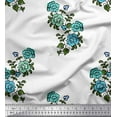 thumbnail image 1 of Soimoi Satin Silk Fabric Leaves & Floral Block Decor Fabric Printed Yard 42 Inch Wide, 1 of 3