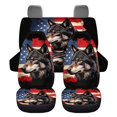 thumbnail image 5 of Binienty USA Flag Wolf Car Accessories Interior Decor 4 Pcs , Auto Seat Cover for Men Women, Car Front Seats and Rear Split Bench Cover Accessories Interior Decor, 5 of 6