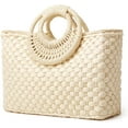 thumbnail image 2 of Kukuzhu Straw Hobo Bags for Women Retro Handbags Hand-woven Large Bag Round Handle Ring Totes Summer Beach Rattan Purses, 2 of 8