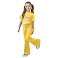 thumbnail image 3 of FINALGANG Girls Outfit Bow Print 2 Piece Casual Set Short Sleeve Crewneck Top Stretch Flared Pants Outfit For Daily Outdoor Street Wear, 3 of 5