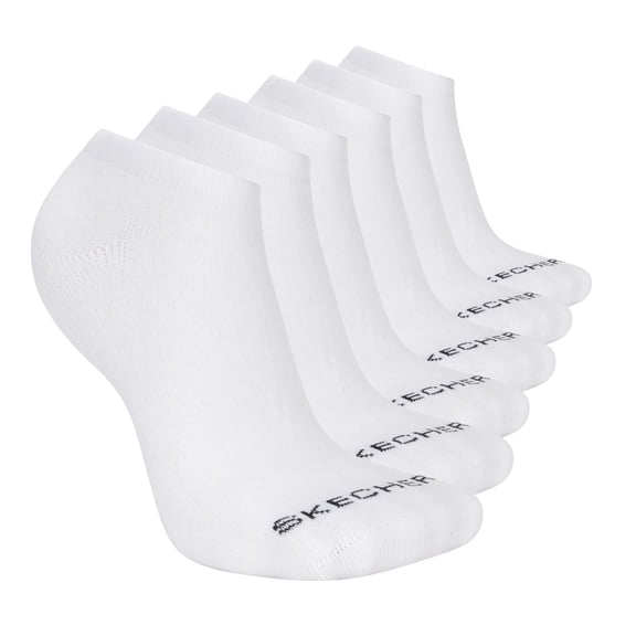 Skechers Women's Cotton No-Show Socks with Mesh Ventilation & Arch Support (6-Pairs)