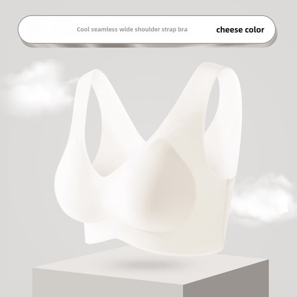Sujetador de mujer de verano ligero, transpirable, sin costuras, de seda de hielo, con forma de gota de agua y posavasos semifijos