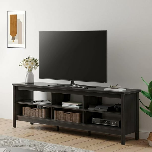 Farmhouse TV Stand for 75" Flat Screen, TV Console Table Storage Entertainment Center