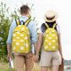 thumbnail image 4 of Disketp Yellow And White Polka Dot Mochila de Lona Estampada, Mochila Escolar de Viaje Ligera para Estudiantes y Portátil-Small, 4 of 5