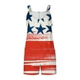 thumbnail image 4 of SELONE Red White Blue Summer Rompers for Women Knee Length Plus Size with Pockets Multicolor M, 4 of 5