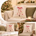 thumbnail image 5 of Christmas Pillow Covers, 18x18 Inch Christmas Embroidered Bow Tree Pillow Cover, Plush Tufted Christmas Tree Pillow Covers, Fall Decor Cute Festive Cushion Covers Durable, 5 of 6