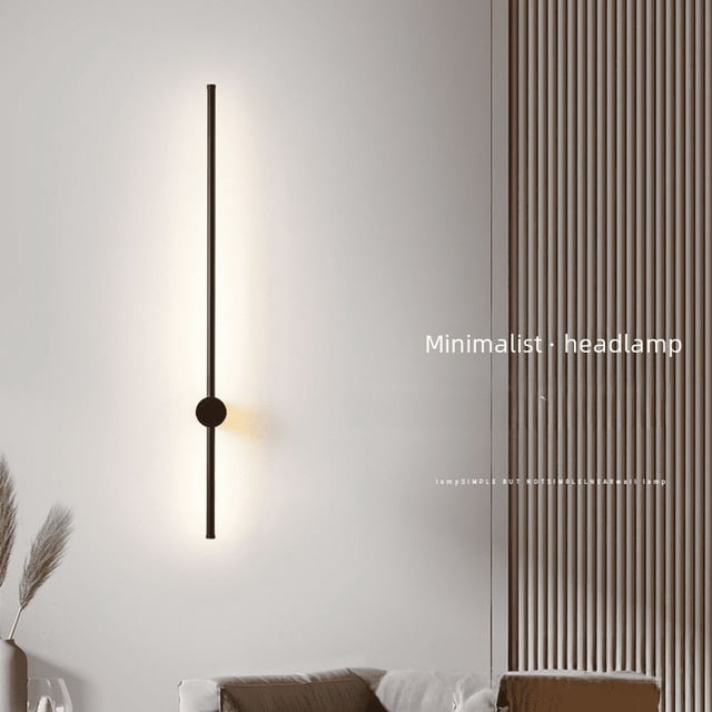 Lámpara de pared minimalista de una sola palabra, lámpara de noche para dormitorio, luz minimalista moderna, sala de estar de lujo