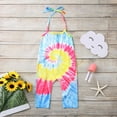 thumbnail image 3 of Odeerbi Toddler Jumpsuit Boys Girls Tie-Dyed Floral Romper Halter Jumpsuits Kids Baby Sleeveless Rainbow Clothes D, 3 of 9