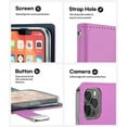 thumbnail image 4 of Entronix Wallet Case for iPhone 14 Pro, PU Leather [6 Slots] Card Holder Flip Stand, Purple, 4 of 5
