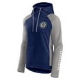 thumbnail image 2 of Women's Fanatics Navy/Gray Philadelphia Union Iconic Raglan Full-Zip Hoodie, 2 of 3
