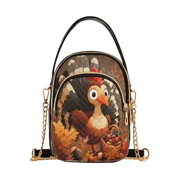 Thanksgiving Turkey Women's Crossbody Handbags Leather Crossbody Bags Fanny Pack Chest Bag for Travel