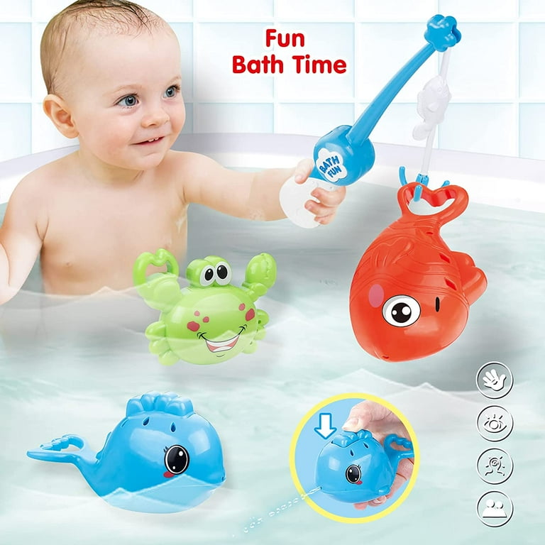 Dwi Dowellin Bath Toys Fishing Games Swimming Whales Bath Time Bathtub Toy  for Toddlers Baby Kids Infant Fish Set Age 18months and up - Yahoo Shopping