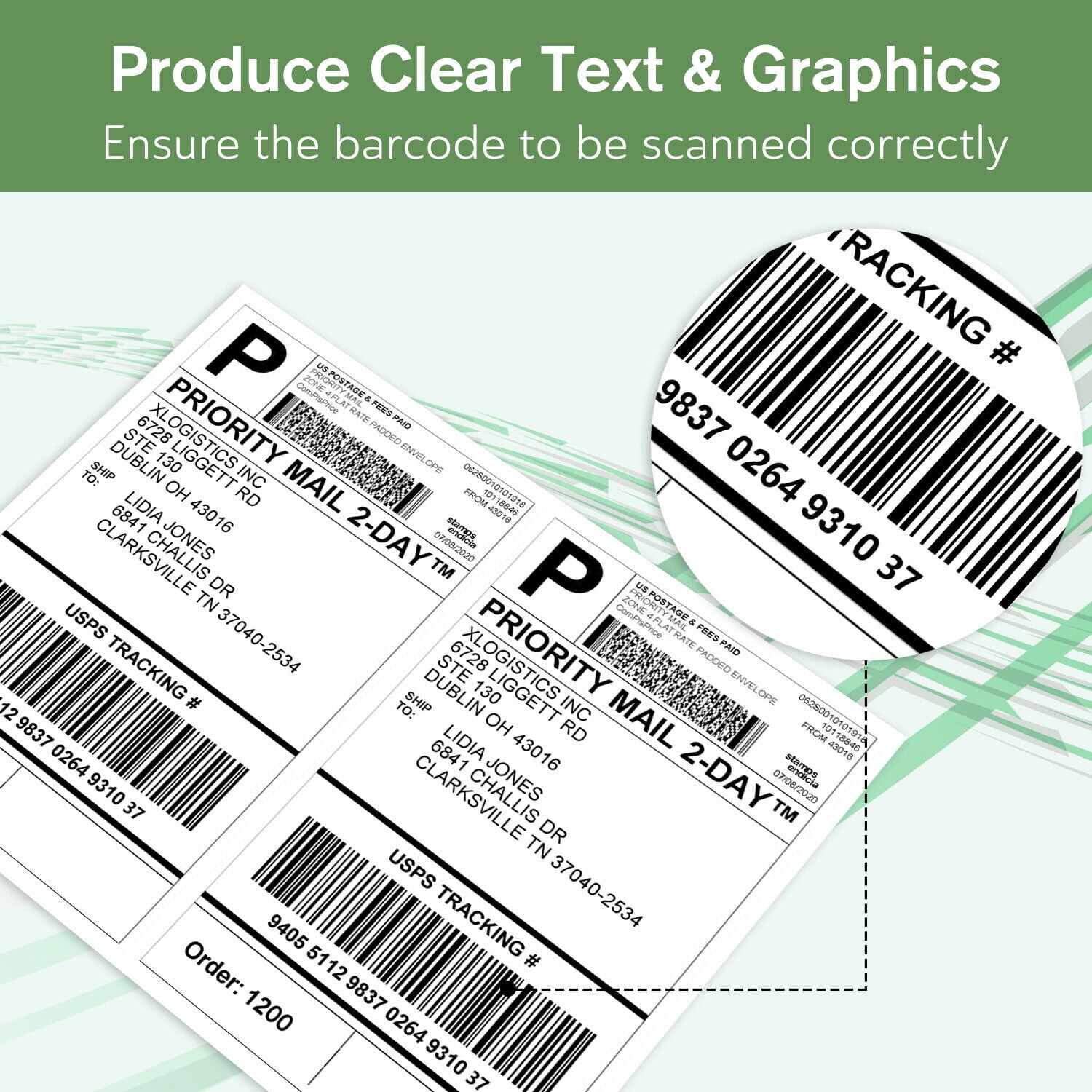 Koala Paper 880 Laser and Inkjet Printer Labels, 5.5 x 8.5 Inches, White, 2 Per Sheet, Shipping Labels Half Sheet