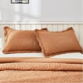 thumbnail image 2 of 2-Piece 100% Cotton Quilted Pillow Shams Embroidered Farmhouse Pillow Shams (Standard, Royal Orange), 2 of 6