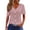 Watermelon Red, variant on Round Neck Casual Loose Single Breasted Short Sleeved T Shirt Summer Fashion Clothing for Women