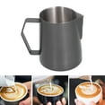thumbnail image 1 of Measuring Cup, 304 Stainless Steel Pointed Mouth Safe Frothing Pitcher With Inner Scale For Kitchen For Home, 1 of 8