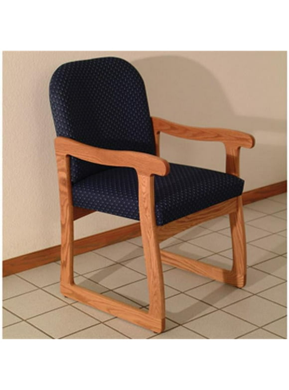 Wooden Mallet DW7-1MOAB Prairie Guest Chair in Medium Oak - Arch Blue