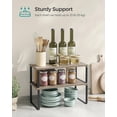 thumbnail image 4 of Cabinet Organizer Shelf, Set of 2 Kitchen Counter Shelves, Kitchen Storage, Spice Rack, Stackable, Expandable, Metal and Engineered Wood, Ink Black and Heather Greige UKCS020X02, 4 of 15