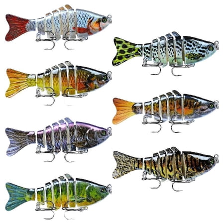 Swimming Lures Multi Jointed Swimbaits with Treble Hook 10cm Fishing Lure Artificial Hard Baits for Trout