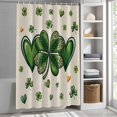 thumbnail image 6 of St Patrick's Day Shower Curtain Set, Waterproof Shower Curtains for Bathroom, Green Lucky Shamrock Love Spring Beige Washable Fabric Cloth Bath Curtain for Bathtub Decoration with Hooks 60x72 Inches, 6 of 9