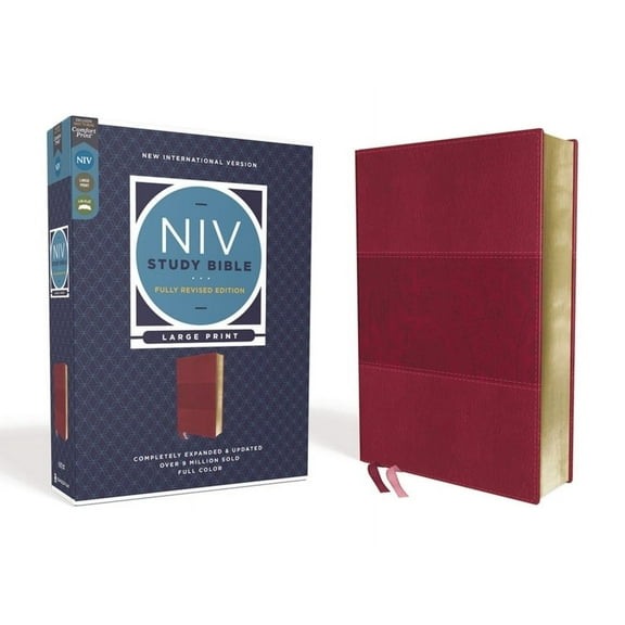 NIV Study Bible, Fully Revised Edition NIV Study Bible, Fully Revised Edition, Large Print, Leathersoft, Burgundy, Red Letter, Comfort Print, (Hardcover)