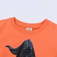 thumbnail image 5 of Wuxian Boys Sweatshirts Cotton Long Sleeve Crewneck Cartoon Animals Dinosaur Printed Pullover Toddler Kids Winter Warm Shirt Base Streetwear,Orange,6-7 Years, 5 of 9