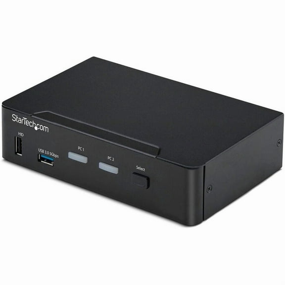 StarTech.com 2-Port DisplayPort KVM Switch, 4K 60Hz, DP 1.2, HDCP 1.4, EDID Management, 2-Port USB 3.0 Hub, TAA