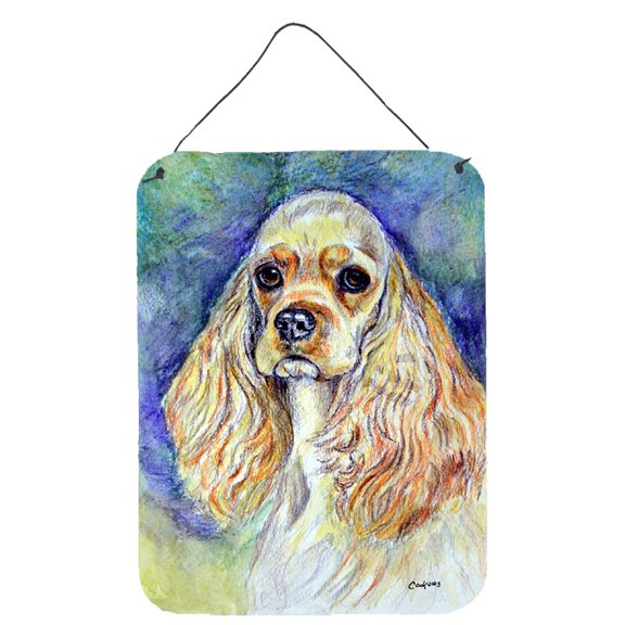 Carolines Treasures 7178DS1216 Buff Cocker Spaniel Wall or Door Hanging Prints 12x16 multicolor