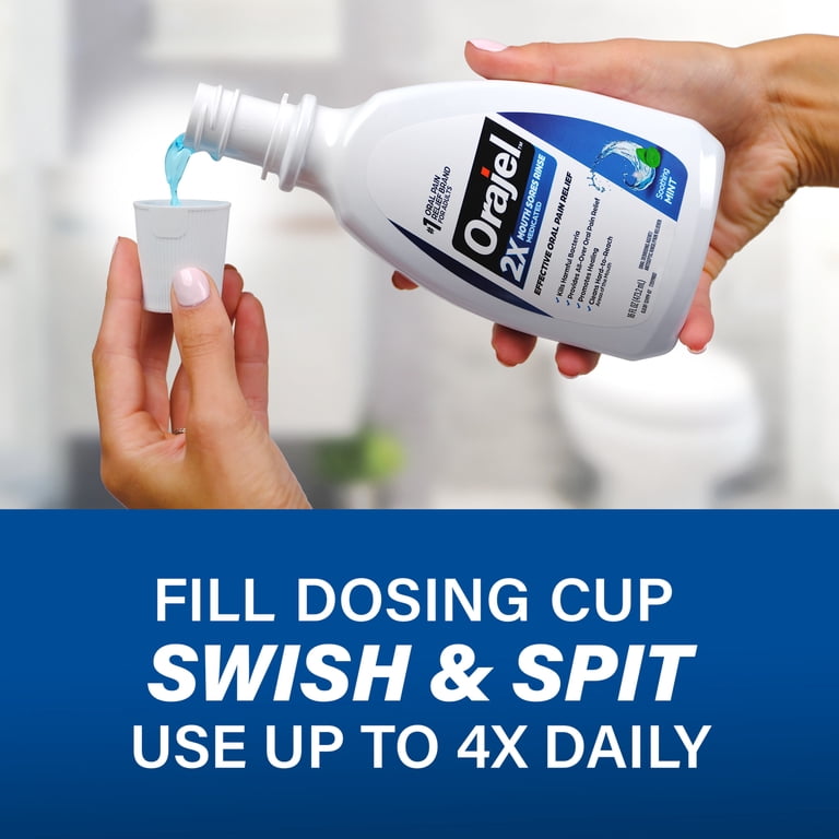 Orajel Antiseptic Mouth Sore Rinse for Canker Sores & Gum