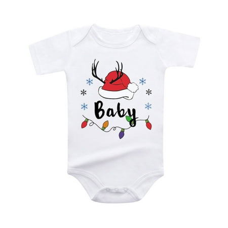 

Boys Girls Short Sleeve Christmas Cartoon Letter Print Romper Bodysuit Fall Clothes Baby Girl Bodysuit Short Sleeve Girls Leotard Size 6 Long Sleeve Bodysuit for Baby 6 Toddler Baby Girl Snap