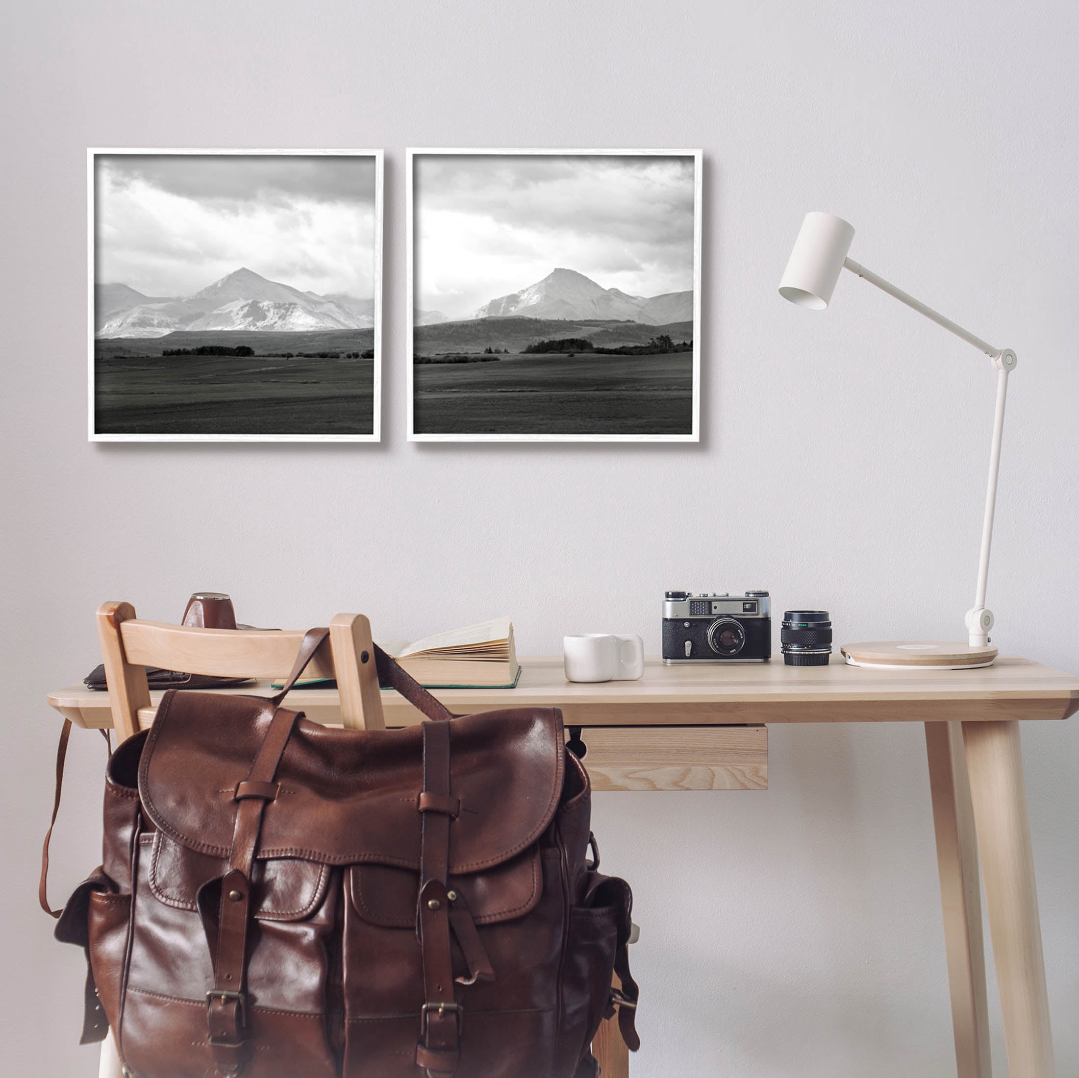 Stupell Industries Vast Rural Mountain Peaks Photograph White Framed Art Print Wall Art, Set of 2, Design by Carol Robinson