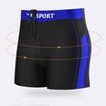 thumbnail image 4 of RongHuan Men's Square Leg Swim Jammers Quick Dry Athletic Brief Swimsuit Fashion Color Block Swimming Shorts Blue Free Size, 4 of 6