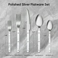 thumbnail image 2 of Carote 20PCS Flatware Sets for 4 , Silverware Set with White Handle, Durable Cutlery Set for Home, Kitchen & Restaurant, Mirror Polished Spoon and Fork Set, Dishwasher Safe, 2 of 7