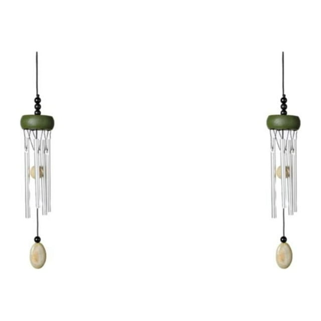 relayinert Home Décor Stylish Wind Chime Pendant Add Charm To Home Small Wind Chimes green(roundwood) 2Set