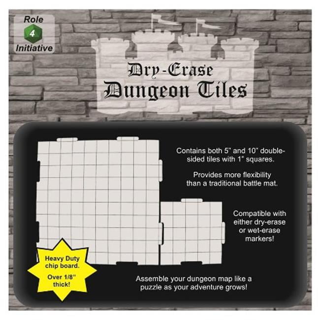 Role 4 Initiative R4I45003 10 & 5 in. Dry Erase Dungeon Tiles, Combo Pack