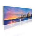thumbnail image 1 of Cityscape Acrylic Glass Wall Art, Philippines Manila Skyline Scenery Harbor Horizontal Modern Buildings, Panoramic Decor Living Room Bedroom & Dorms, 47" x 16", Ceil Blue Dark Peach, by Ambesonne, 1 of 1