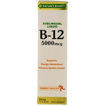 Nature's Bounty B-12 5000 mcg Sublingual Liquid Energy Health 2 oz (Pack of 2)