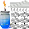 thumbnail image 2 of Mason Jar Tabletop Torches Kits,6 Pack Regular Mouth Lids,Wicks and Caps,Outdoor Oil Lamp Lights for Patio Garden Decor, 2 of 5