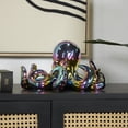 thumbnail image 2 of 11" x 7" Multi Colored Ceramic Octopus Sculpture with Rainbow Shimmer Finish, by DecMode, 2 of 10