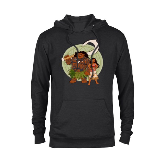 Disney Moana and Maui Best Friends Adventure Together - Pullover Hoodie for Adults - Customized-Black
