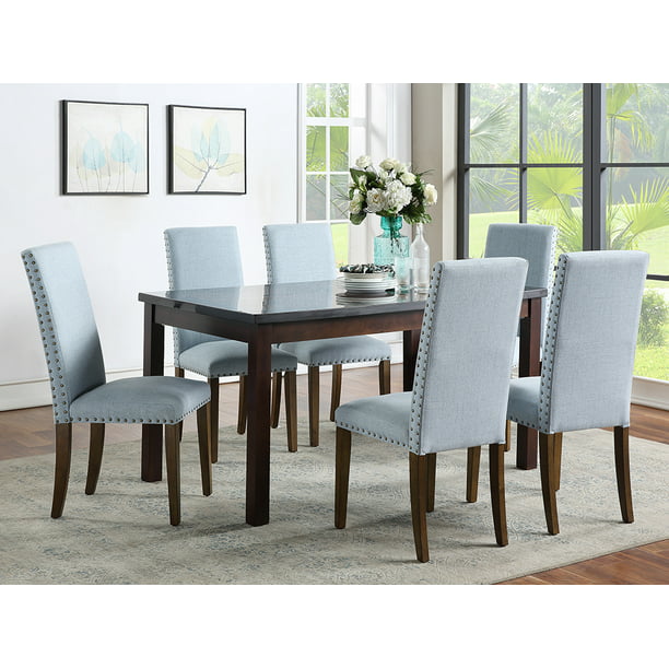 Tbest 2pcs Upholstered Dining, Light Blue Chairs In Dining Room