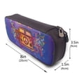 thumbnail image 3 of Picia Peace And Love Pattern Large Capacity PU Leather Pencil Case Organizer Pen Marker Holder Double Zipper Storage Bag Big Pencil Pouch for College Office, 3 of 6