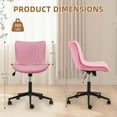 thumbnail image 6 of EROMMY Armless Office Chair, Small Armless Desk Chair with Wheels, Adjustable and Swivel, Pink, 6 of 7