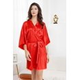 thumbnail image 3 of SURJDE Bride Bridesmaid Robes for Wedding Bridal Party Women Short Silky Satin Robe with Gold Glitters Kimono One Size, 3 of 6