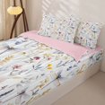 thumbnail image 3 of Homewish Spring Garden Flower Zipper Twin Comforter Sets with Fitted Sheet and 2 Pillowcases,Girls Floral Dragonfly Zipper Bedding Set,Pink Reversible,4 Pieces, 3 of 7