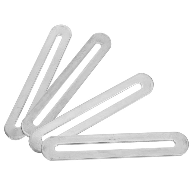 HOOWIFFY 4Ud Placas Metálicas Para Unión De Muebles Con Deslizante Plateado