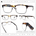 thumbnail image 2 of Classic Half Rim Contemporary Fashion Rectangle Powered Reading Glasses Tortoise +2.0, 2 of 7